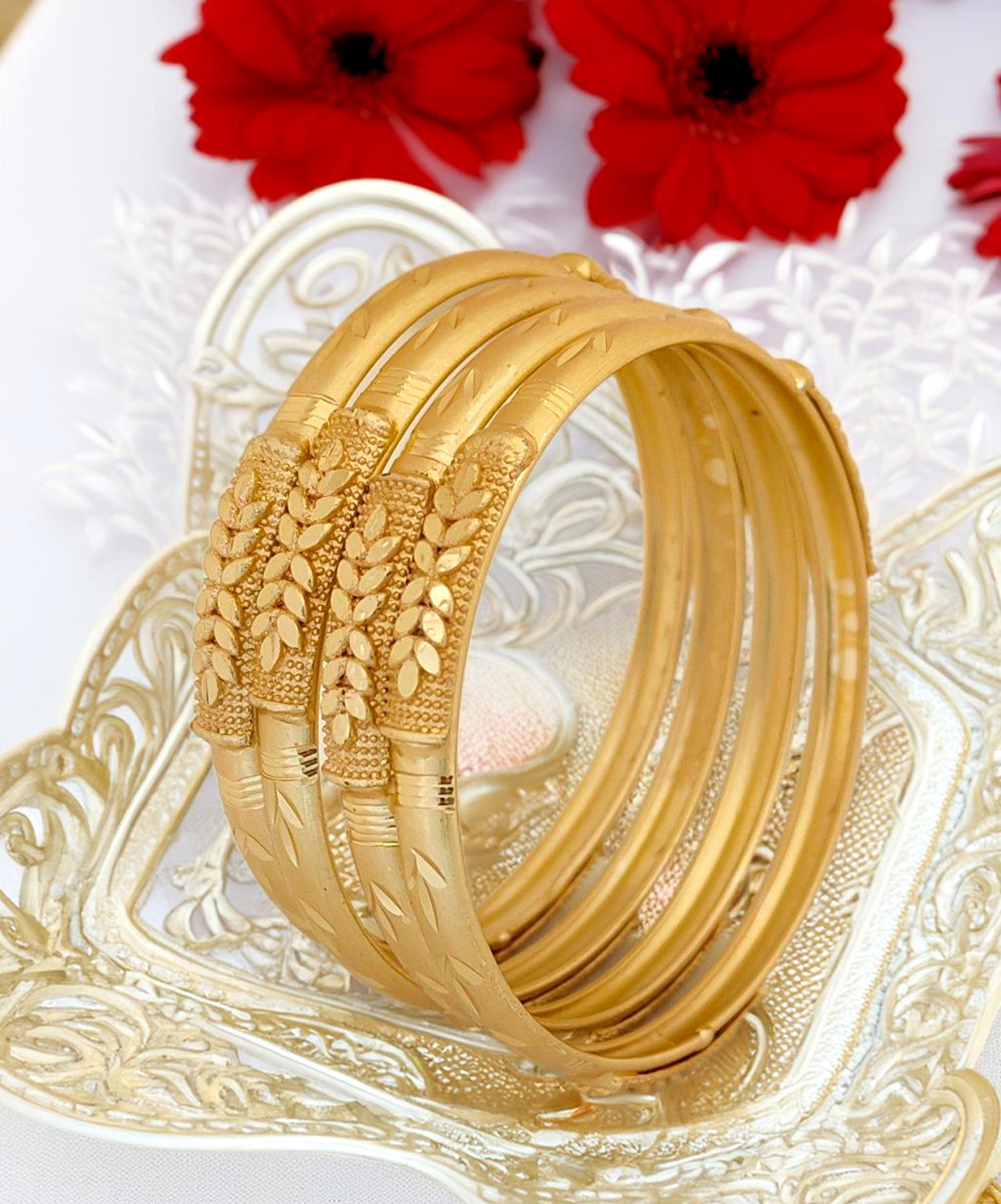 Jewels Kafe Gold Plated Bangle Set of 4 2.10 Main image