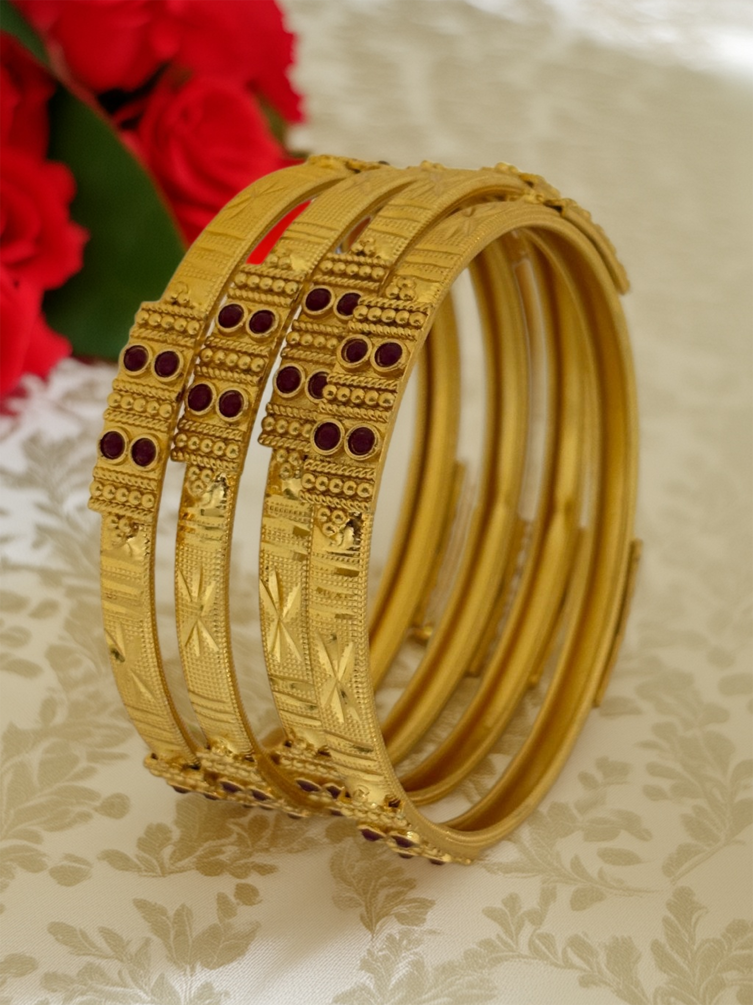 Jewels Kafe Gold Plated Bangle Set of 4 Main image