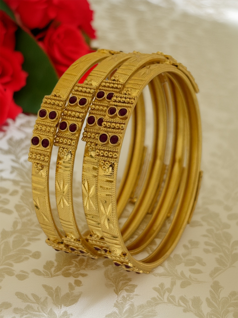 Jewels Kafe Gold Plated Bangle Set of 4