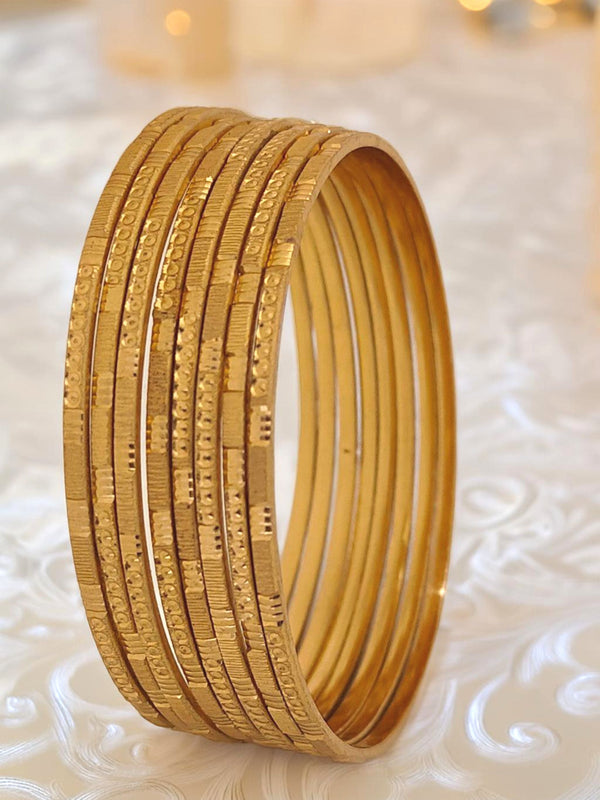 Jewels Kafe Gold Plated Bangle Set (Pack of 8) 2.10