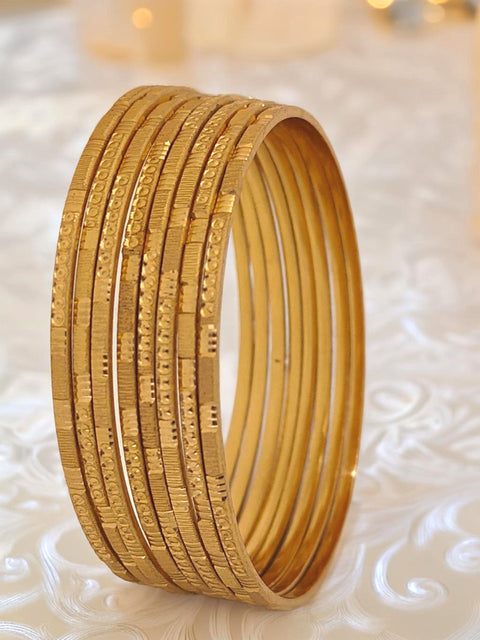 Jewels Kafe Gold Plated Bangle Set (Pack of 8) 2.10