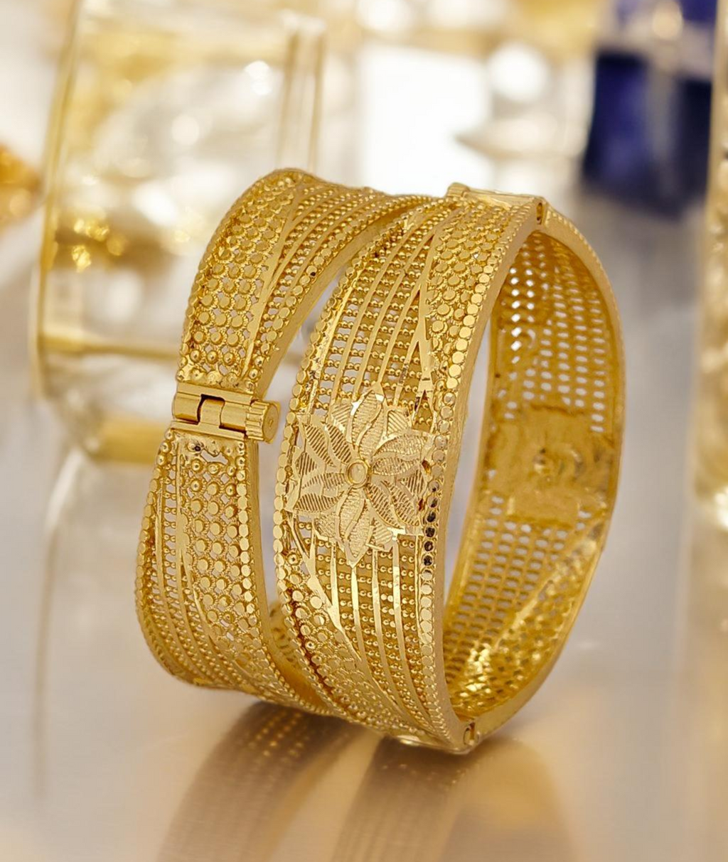 Jewels Kafe One Gram Gold Plated Bangle/Kada Set (Pack of 2)