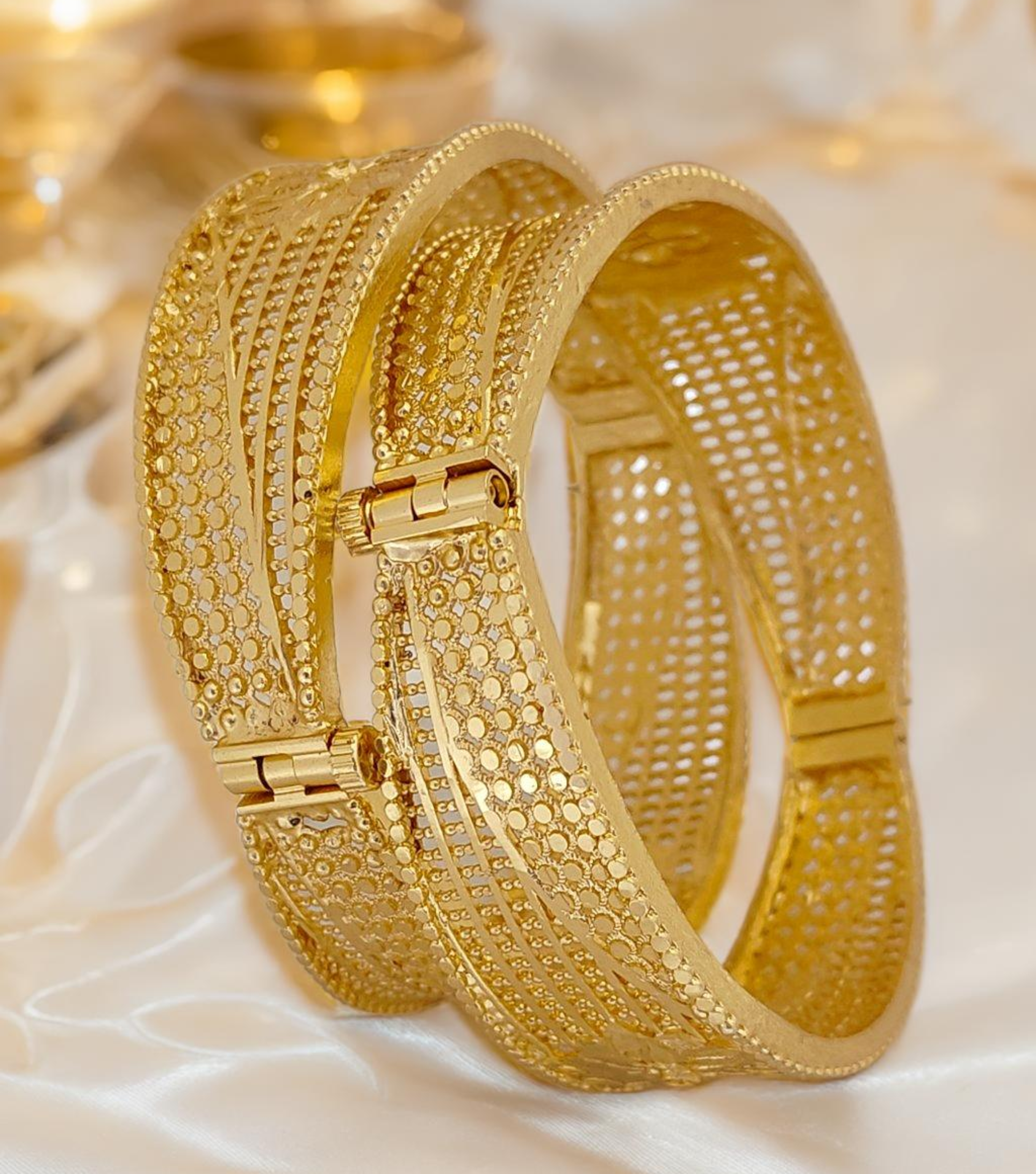 Jewels Kafe One Gram Gold Plated Bangle/Kada Set (Pack of 2)