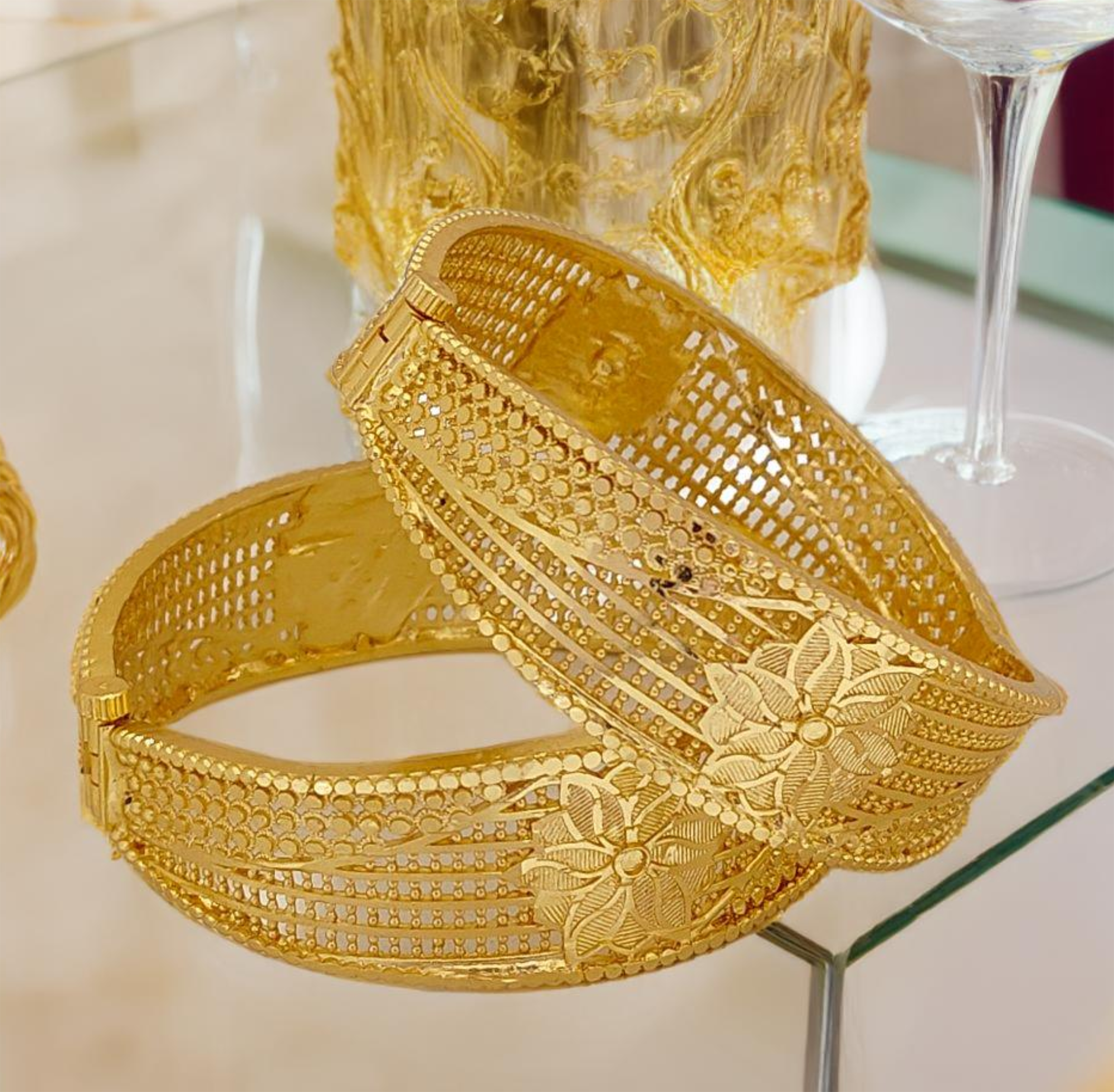 Jewels Kafe One Gram Gold Plated Bangle/Kada Set (Pack of 2) Secondary image