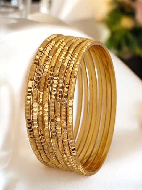 Jewels Kafe Gold Plated Bangle Set (Pack of 8) 2.10