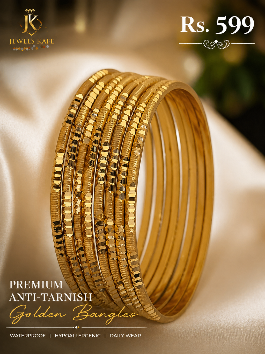 Jewels Kafe Gold Plated Bangle Set (Pack of 8)