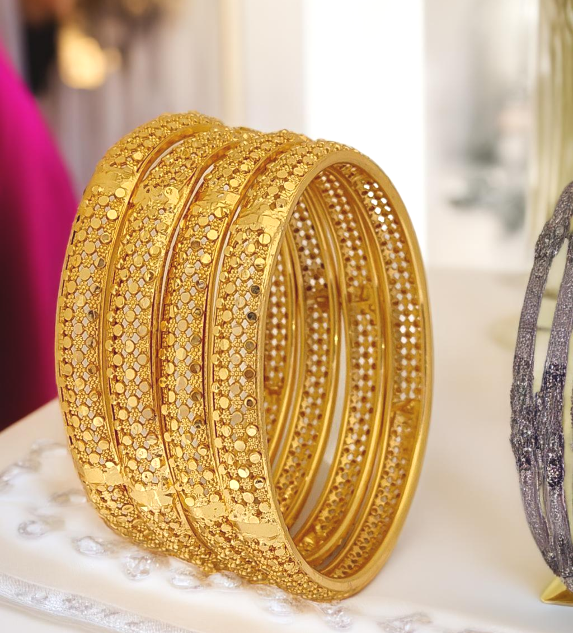 Jewels Kafe One Gram Gold Plated Bangle Set of 4 2.8