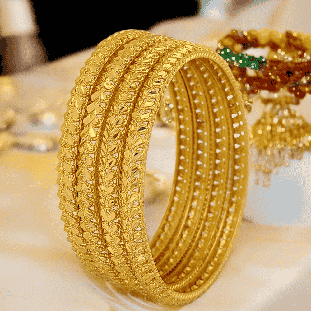 Jewels Kafe One Gram Gold Plated Bangle Set of 4 Secondary image