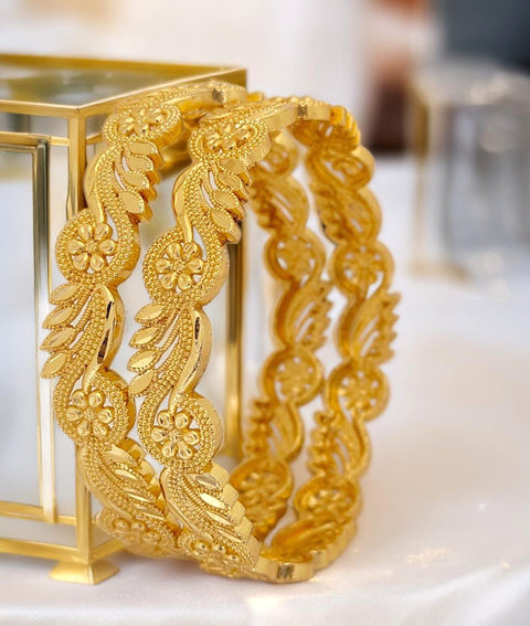 Jewels Kafe Anti-Tarnish Gold Plated Bangle Set 2.10