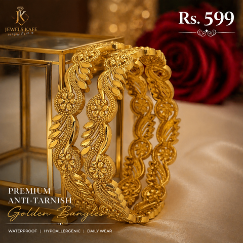 Jewels Kafe Anti-Tarnish Gold Plated Bangle Set