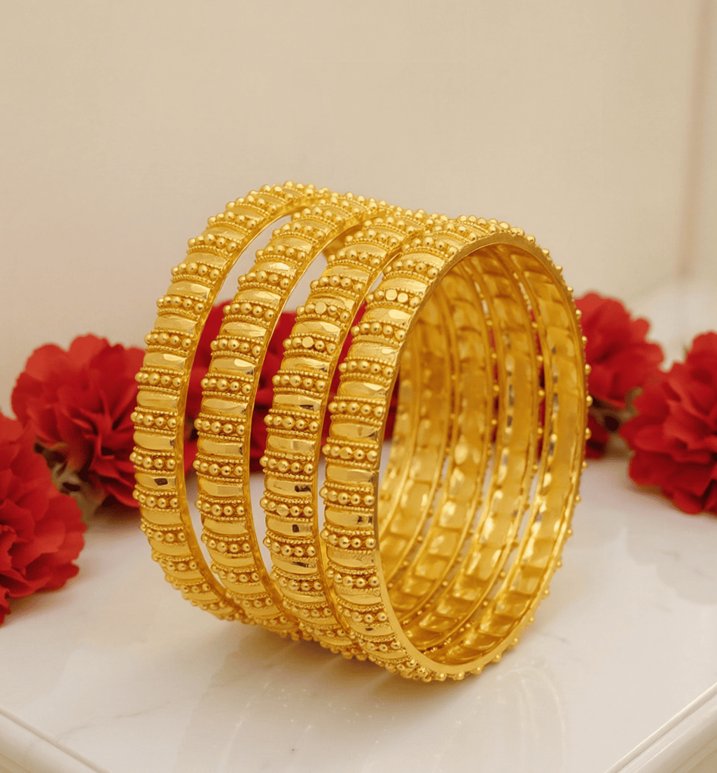 Jewels Kafe Gold Plated Bangle Set (Pack of 4) 2.10