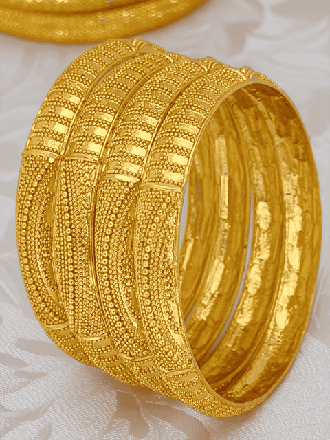 Jewels Kafe One Gram Gold Plated Bangle Set of 4 Jewels Kafe