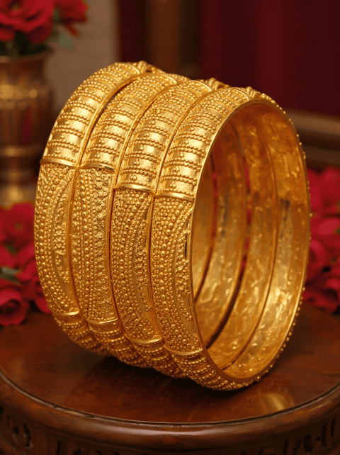Jewels Kafe One Gram Gold Plated Bangle Set of 4 2.10