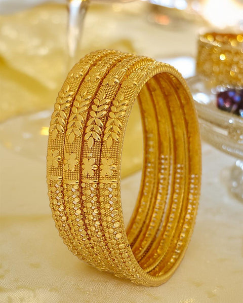 Jewels Kafe Anti-Tarnish Gold Plated Bangle Set of 4