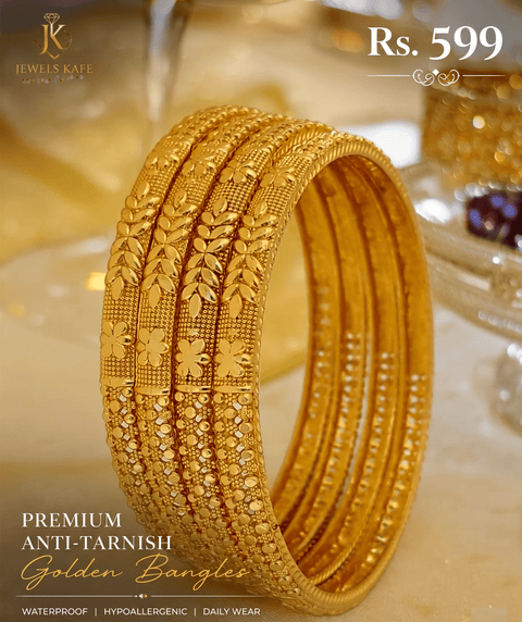 Jewels Kafe Anti-Tarnish Gold Plated Bangle Set of 4