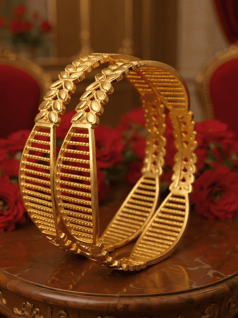 Jewels Kafe One Gram Gold Plated Bangle Set 2.10