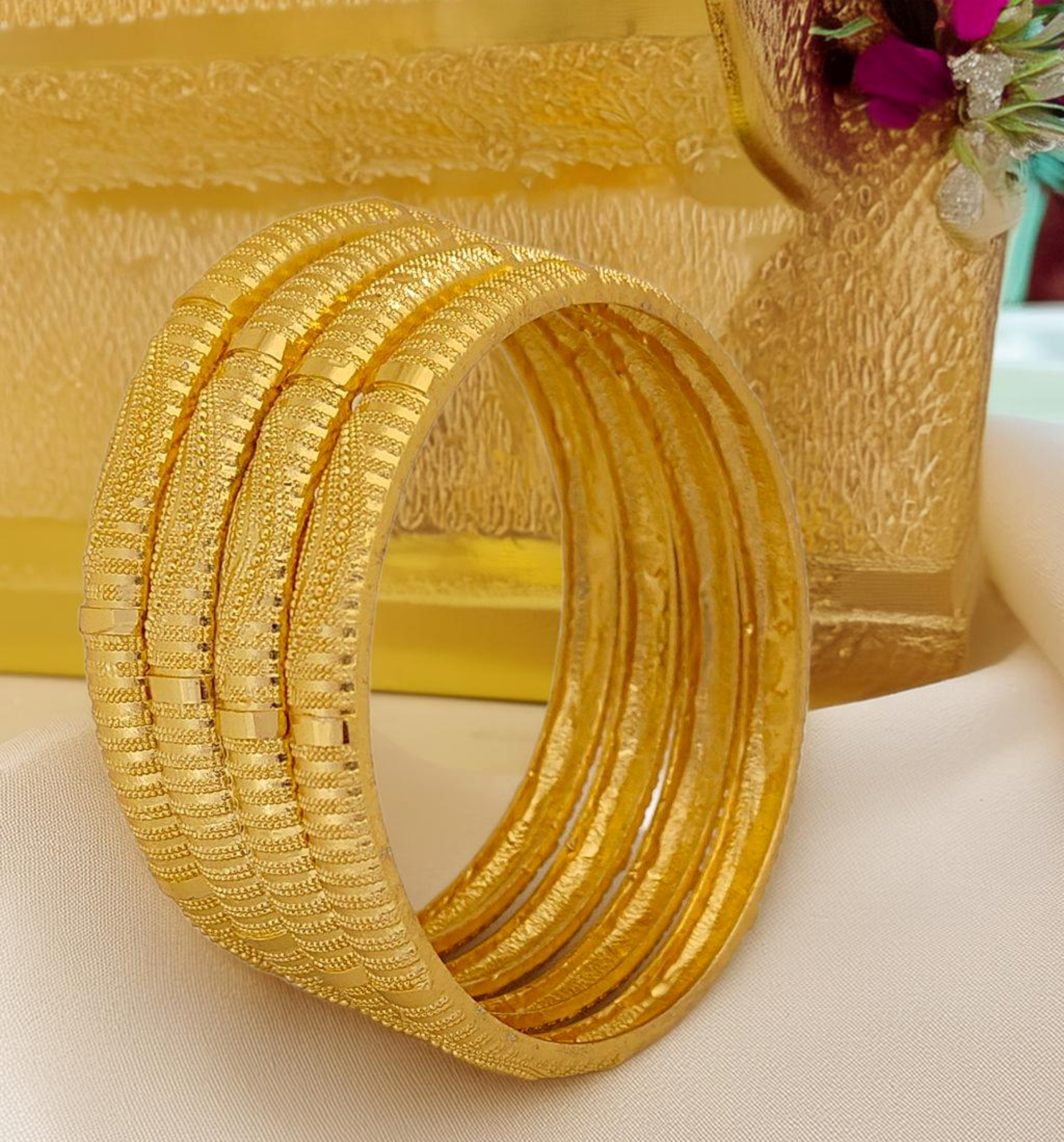 Jewels Kafe Gold Plated Bangle Set of 4