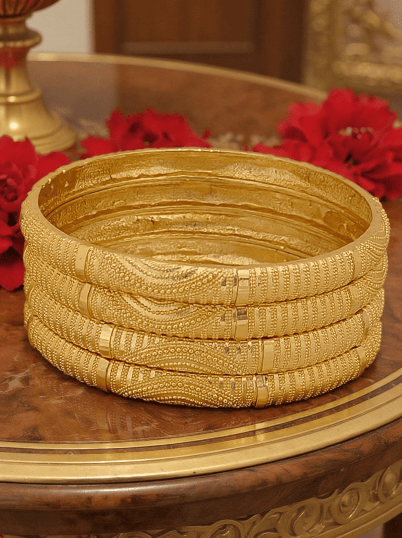 Jewels Kafe Gold Plated Bangle Set of 4 2.10 Main image