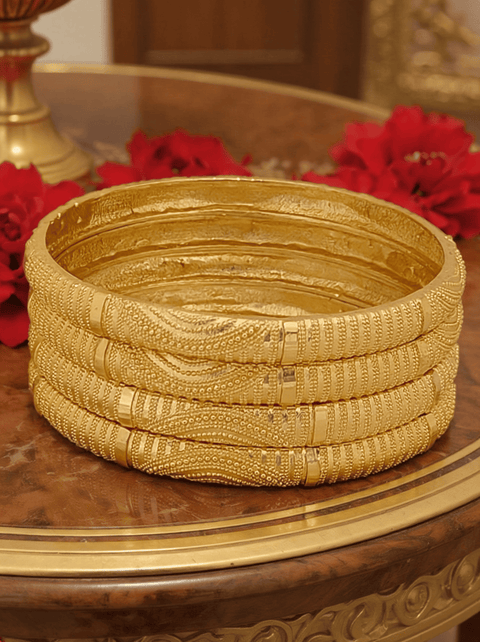 Jewels Kafe Gold Plated Bangle Set of 4 2.10