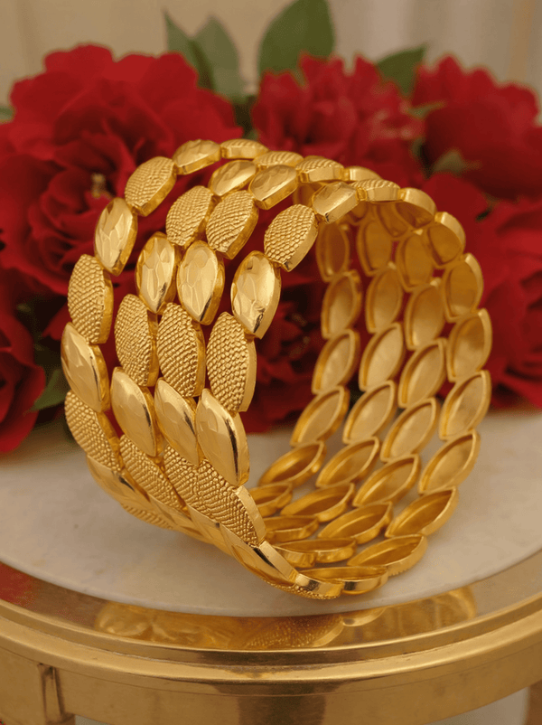 Jewels Kafe Anti-Tarnish Gold Plated Bangle Set of 4 2.10