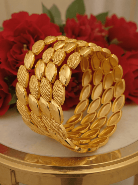 Jewels Kafe Anti-Tarnish Gold Plated Bangle Set of 4 2.10