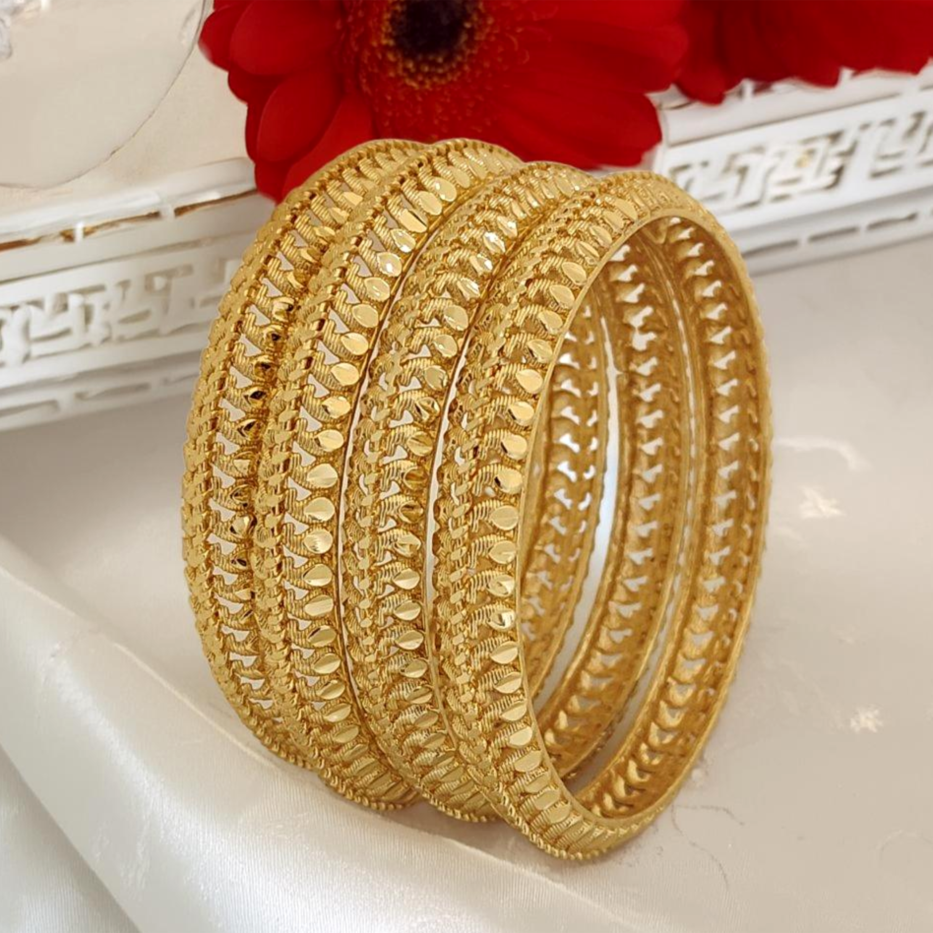 Jewels Kafe Gold Plated Bangle Set of 4 2.10 Main image