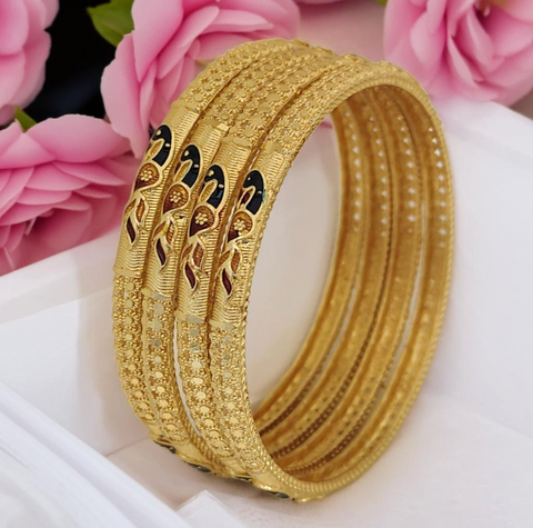 Jewels Kafe Gold Plated Bangle Set of 4 Jewels Kafe