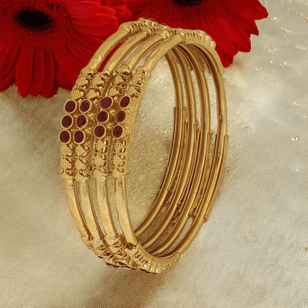 Jewels Kafe Gold Plated Bangle Set of 4 2.10