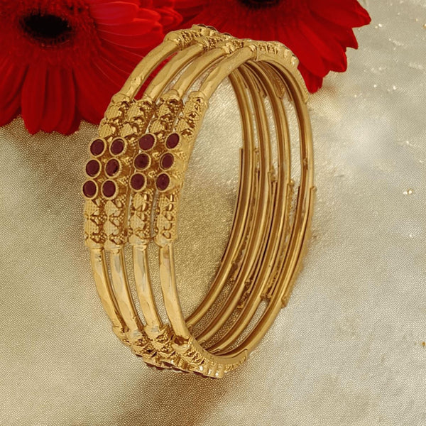 Jewels Kafe Gold Plated Bangle Set of 4 2.10