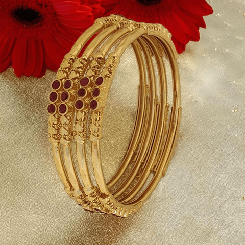Jewels Kafe Gold Plated Bangle Set of 4 2.10