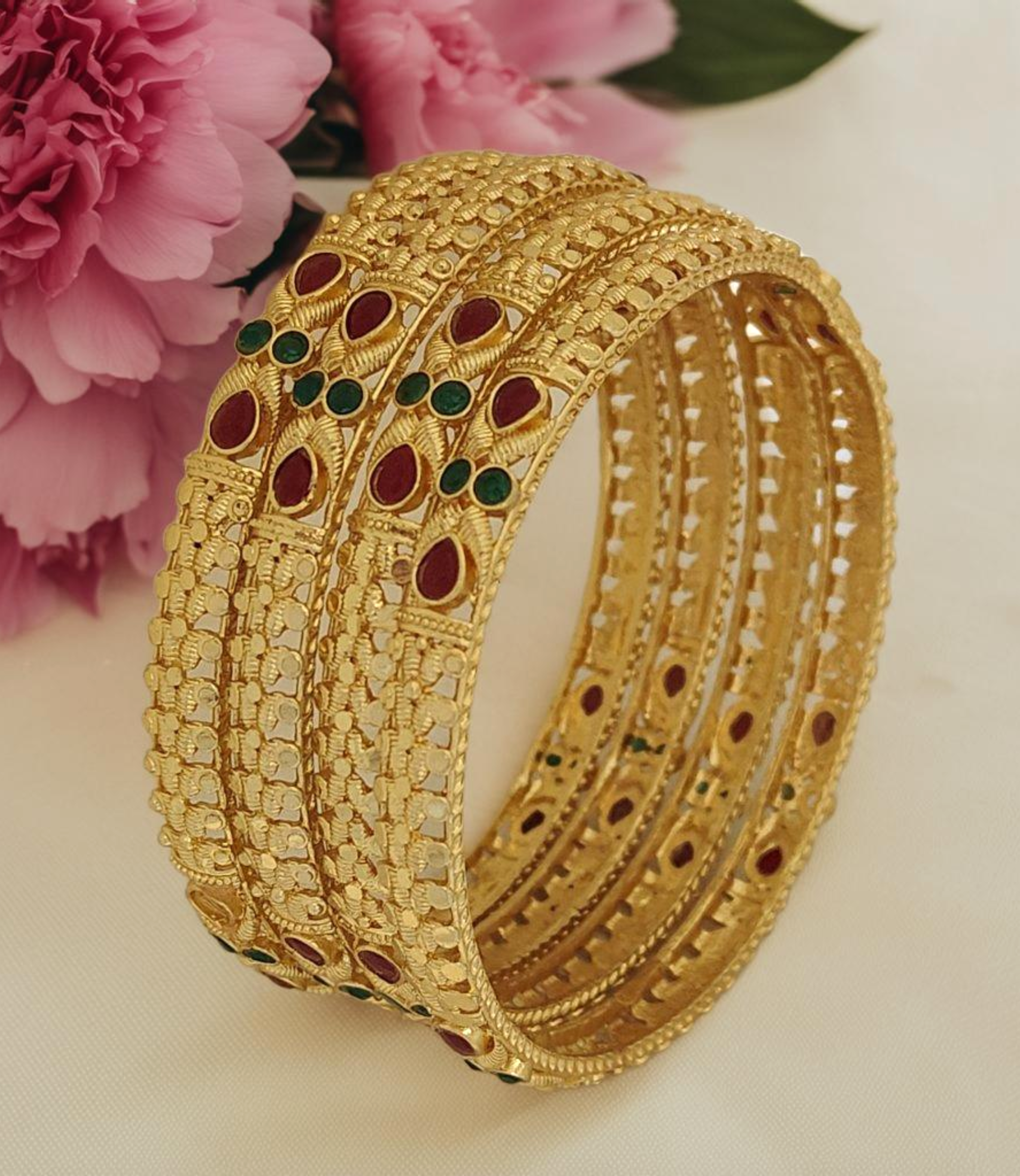 Jewels Kafe Gold Plated Bangle Set of 4