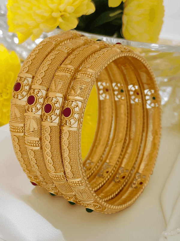 Jewels Kafe Gold Plated Bangle Set of 4