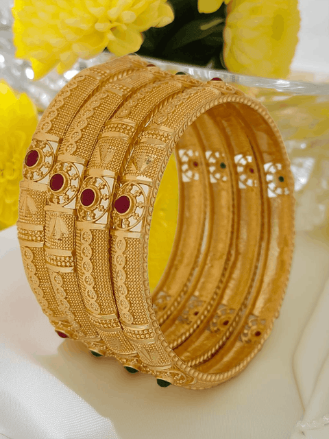 Jewels Kafe Gold Plated Bangle Set of 4