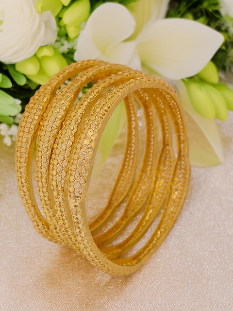 Jewels Kafe Gold Plated Bangle Set of 4 Jewels Kafe