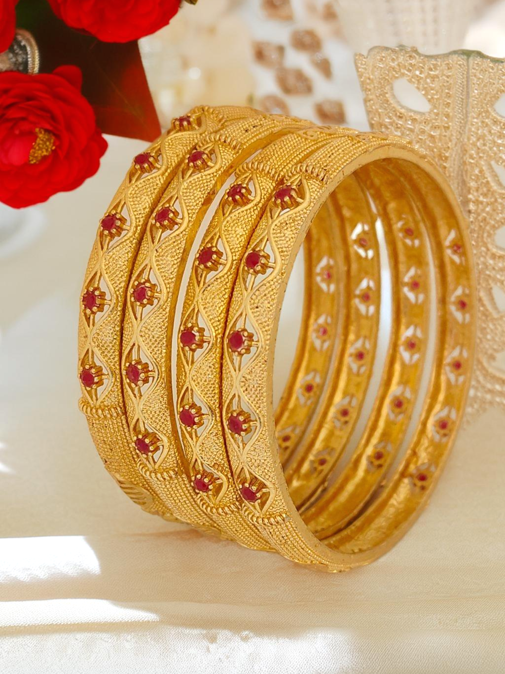 Jewels Kafe Gold Plated Bangle Set of 4