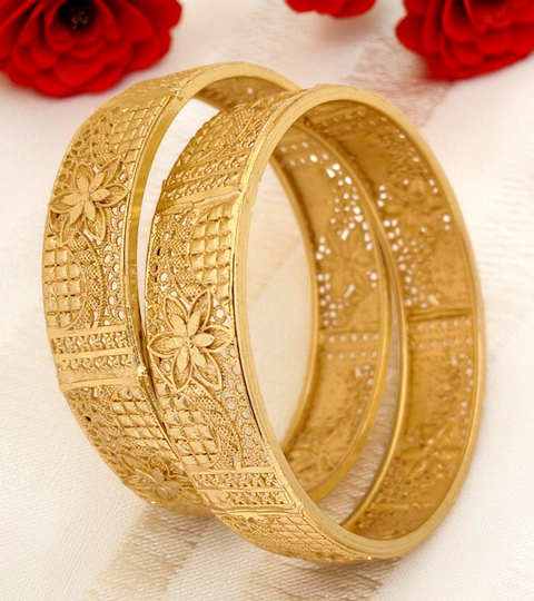 Jewels Kafe Gold Plated Bangle Set Jewels Kafe