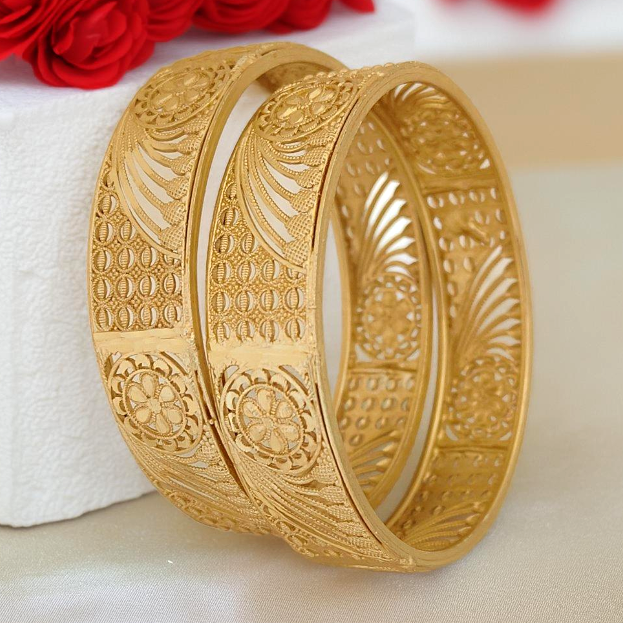Jewels Kafe Gold Plated Bangle Set 2.10 Main image
