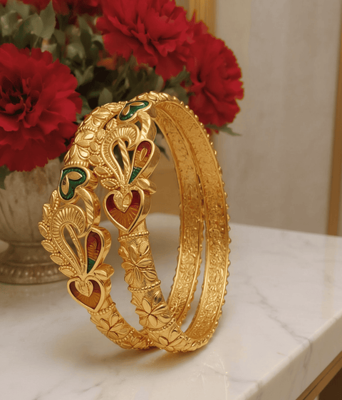 Jewels Kafe Gold Plated Bangle Set 2.10