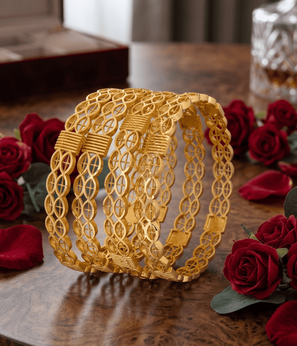 Jewels Kafe Gold Plated Bangle Set (Pack of 4)