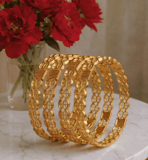Jewels Kafe Gold Plated Bangle Set of 4 2.10