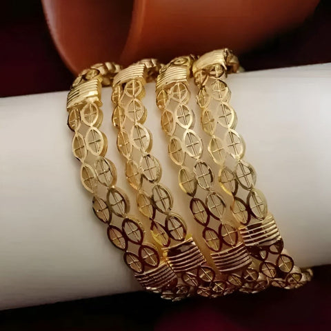 Jewels Kafe Gold Plated Bangle Set of 4 Jewels Kafe