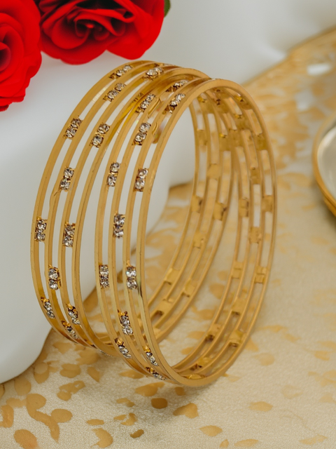 Jewels Kafe Gold Plated Bangle Set (Pack of 2) Jewels Kafe