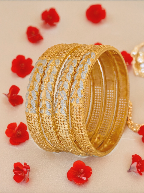 Jewels Kafe Gold Plated Bangle Set of 4 Jewels Kafe