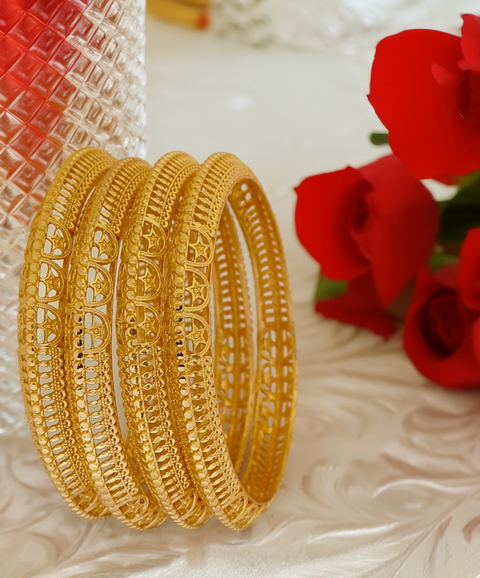 Jewels Kafe Gold Plated Bangle Set of 4 Jewels Kafe