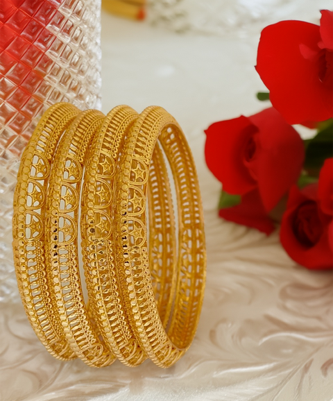 Jewels Kafe Gold Plated Bangle Set of 4 Jewels Kafe