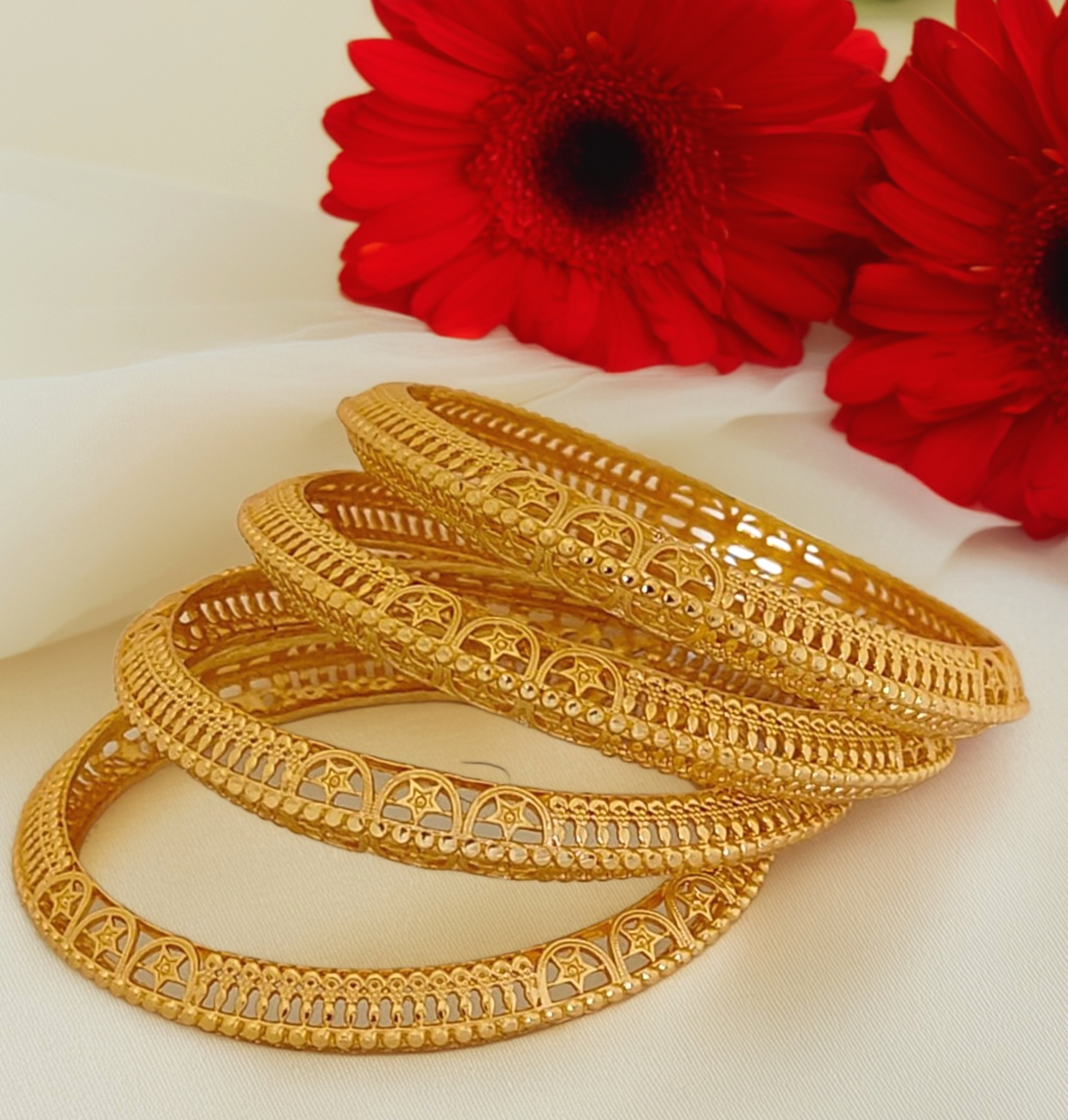 Jewels Kafe Gold Plated Bangle Set of 4
