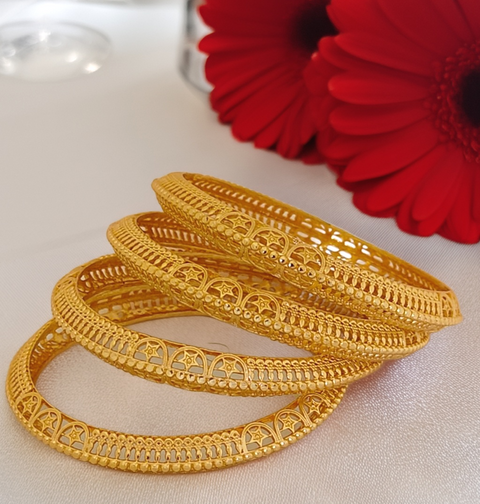 Jewels Kafe Gold Plated Bangle Set of 4 Jewels Kafe