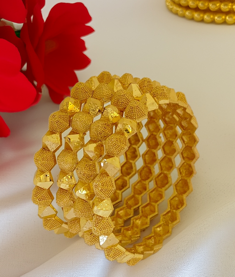 Jewels Kafe Gold Plated Bangle Set of 4 Jewels Kafe