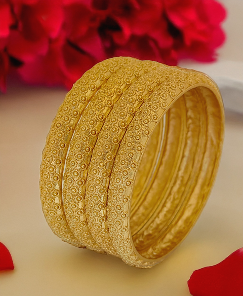 Jewels Kafe Gold Plated Bangle Set of 4 Jewels Kafe