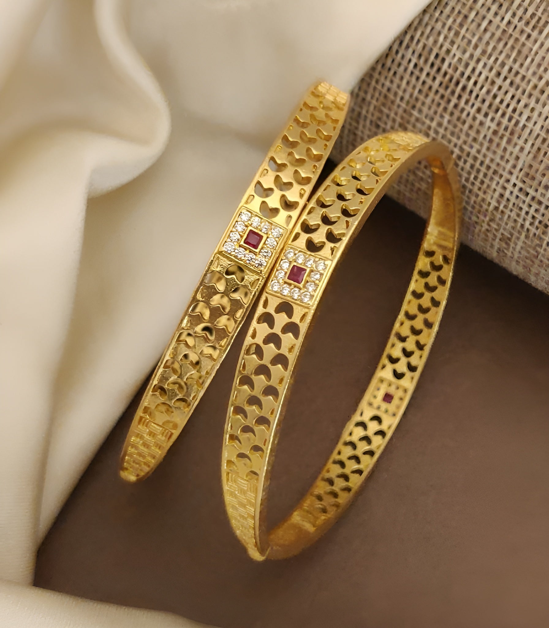 Jewels Kafe Gold Plated Bangle Set of 2 Main image